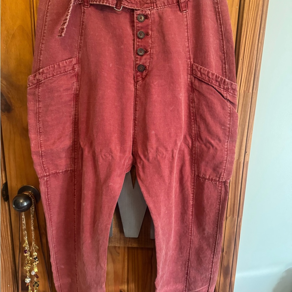 Free People Rust Button-Up Pants